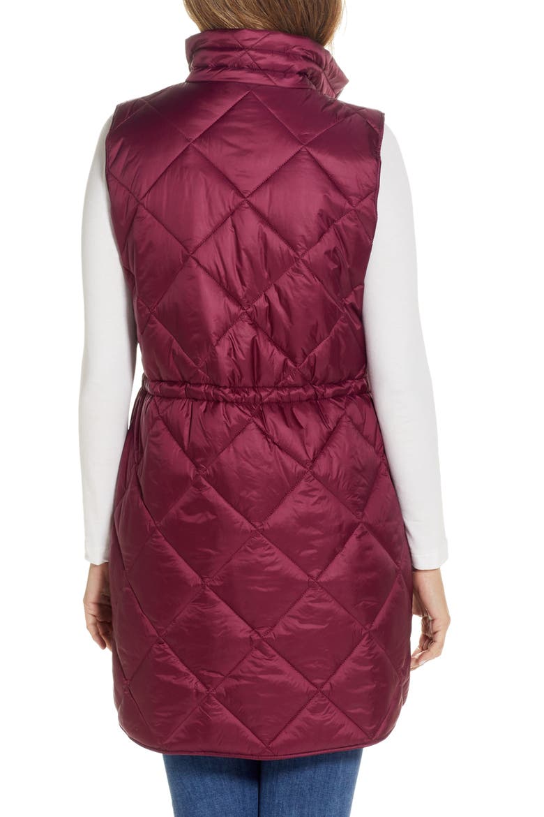 Diamond Quilted Puffer Vest, Alternate, color, BURGUNDY