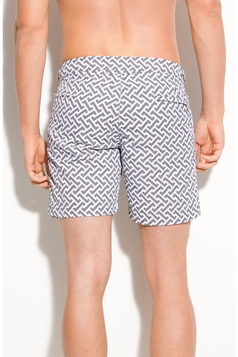 'Bulldog' Swim Shorts, Alternate, color, SLATE/ WHITE