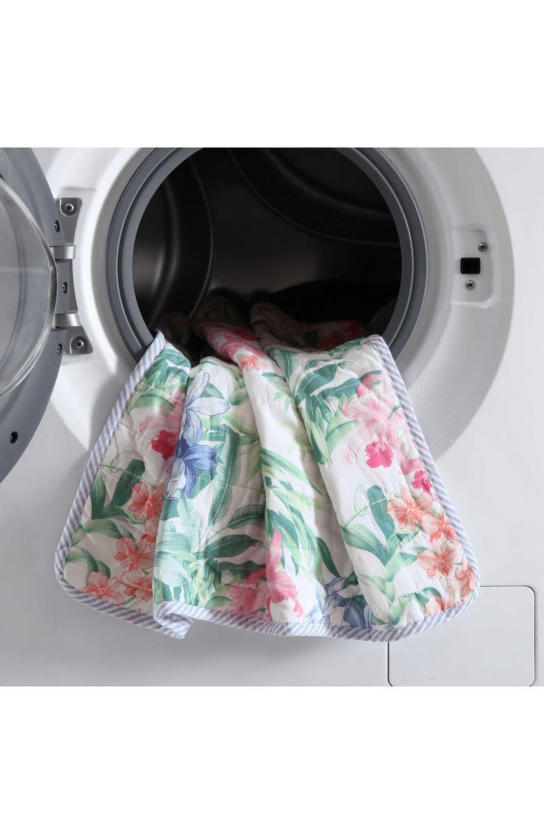 Tommy Bahama Island Orchid Reversible Quilt & Sham Set, Alternate, color, White Multi
