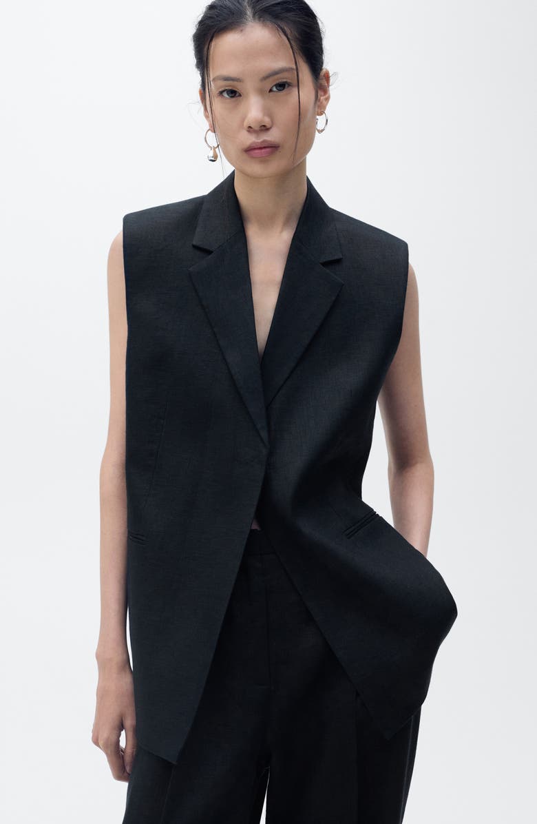 MANGO Straight Leg Linen Pants, Alternate, color, 