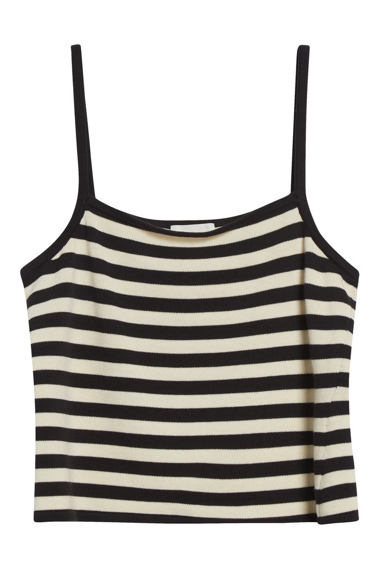 Darcy Stripe Pima Cotton Sweater Tank, Alternate, color, CREAM BLACK