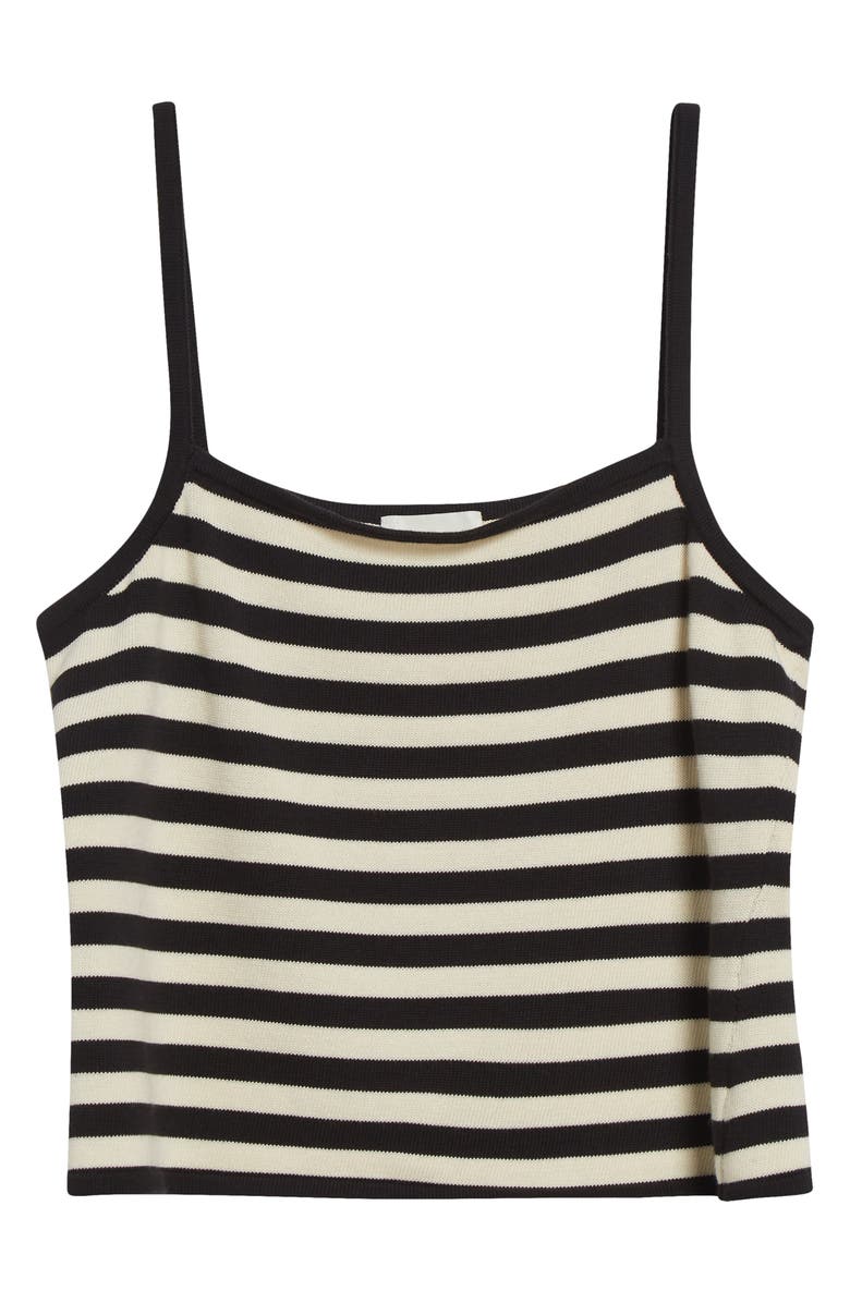 POSSE Darcy Stripe Pima Cotton Sweater Tank, Alternate, color, Cream Black