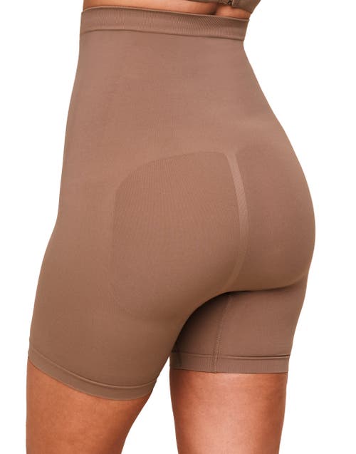 Adore Me Reece High-waisted Smoothing Shorts In Medium Beige