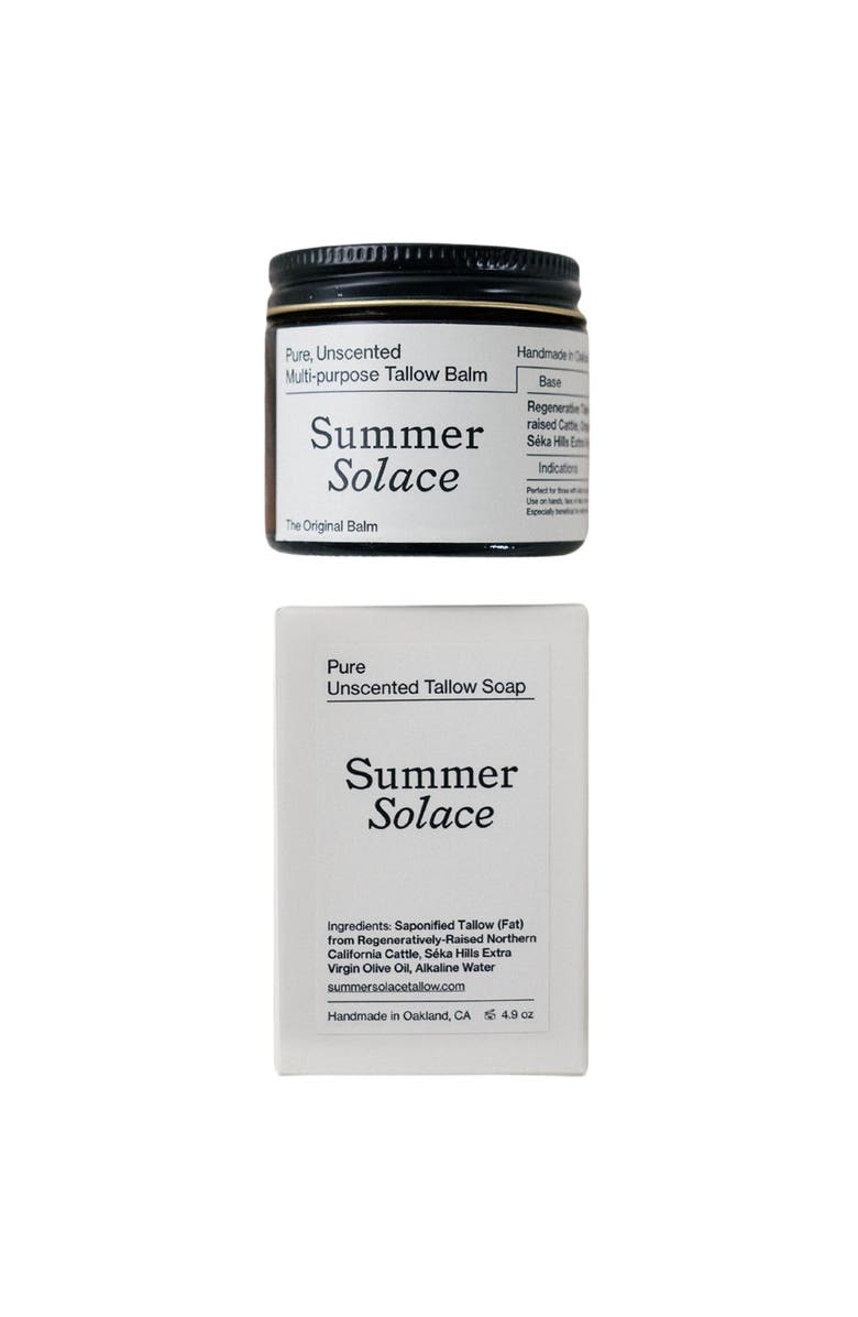 Summer Solace Tallow PURE Tallow Set Regenerative Tallow Balm, Main, color, Off-White / Cream