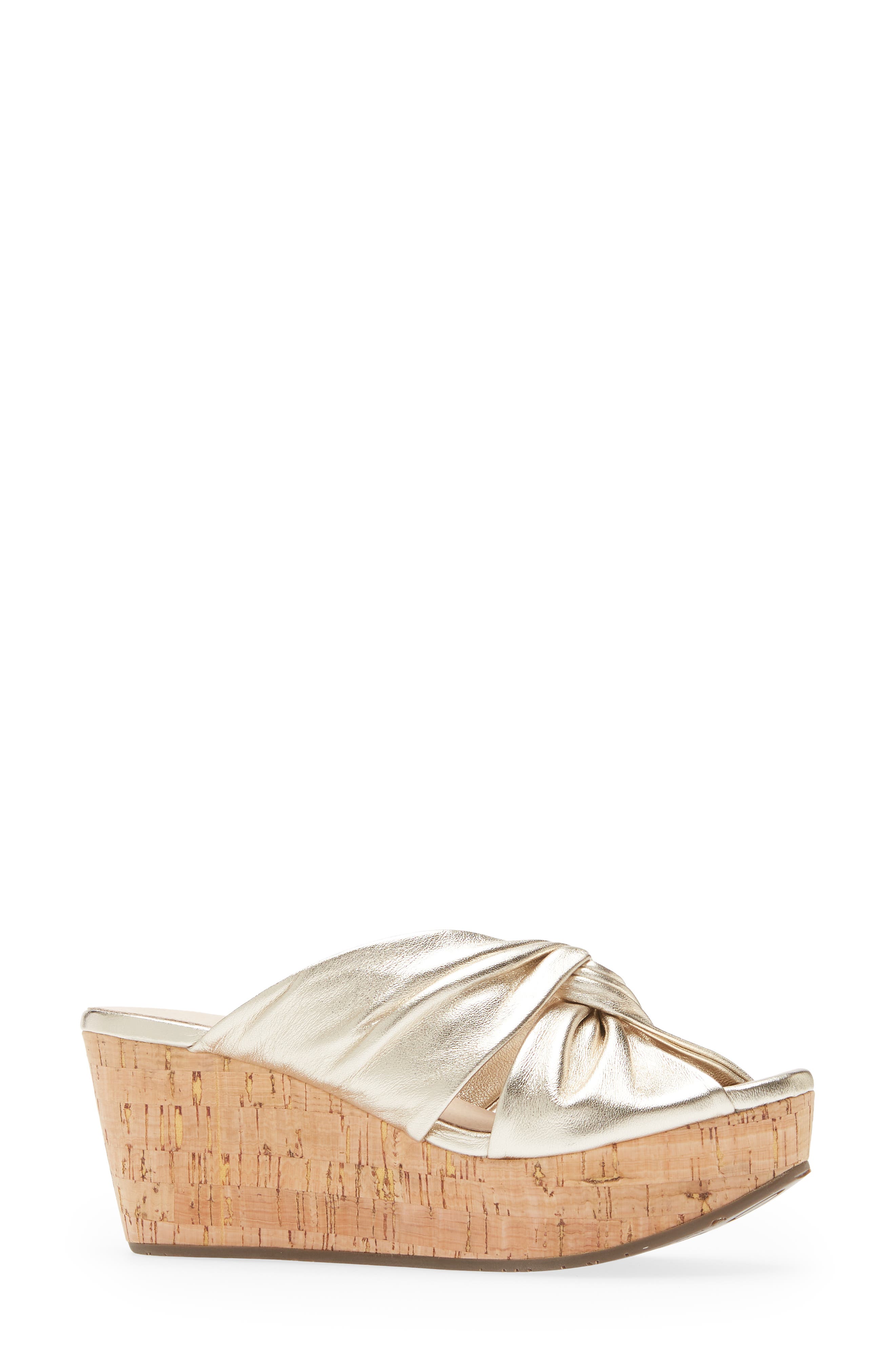 Wiley Platform Wedge Sandal, Alternate, color, LIGHT GOLD LEATHER
