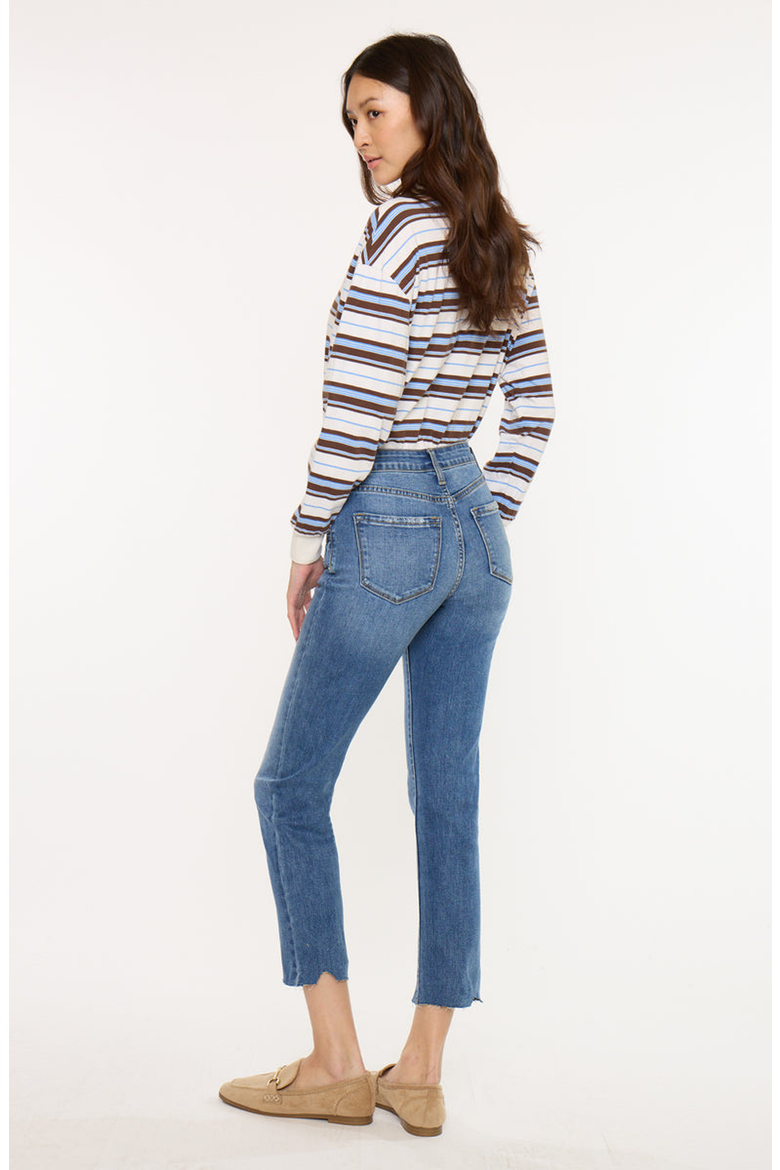 Kathleen Essentials High Rise Slim Straight Jeans, Alternate, color, Medium Wash