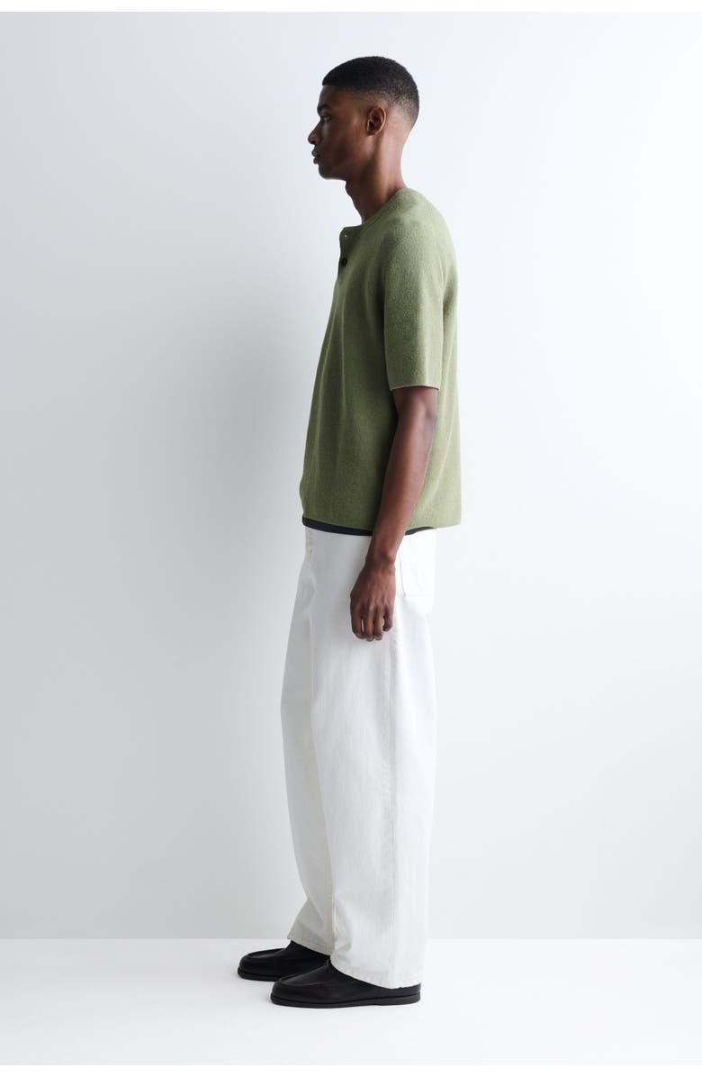 COS Bouclé-knit Henley T-shirt, Alternate, color, Green