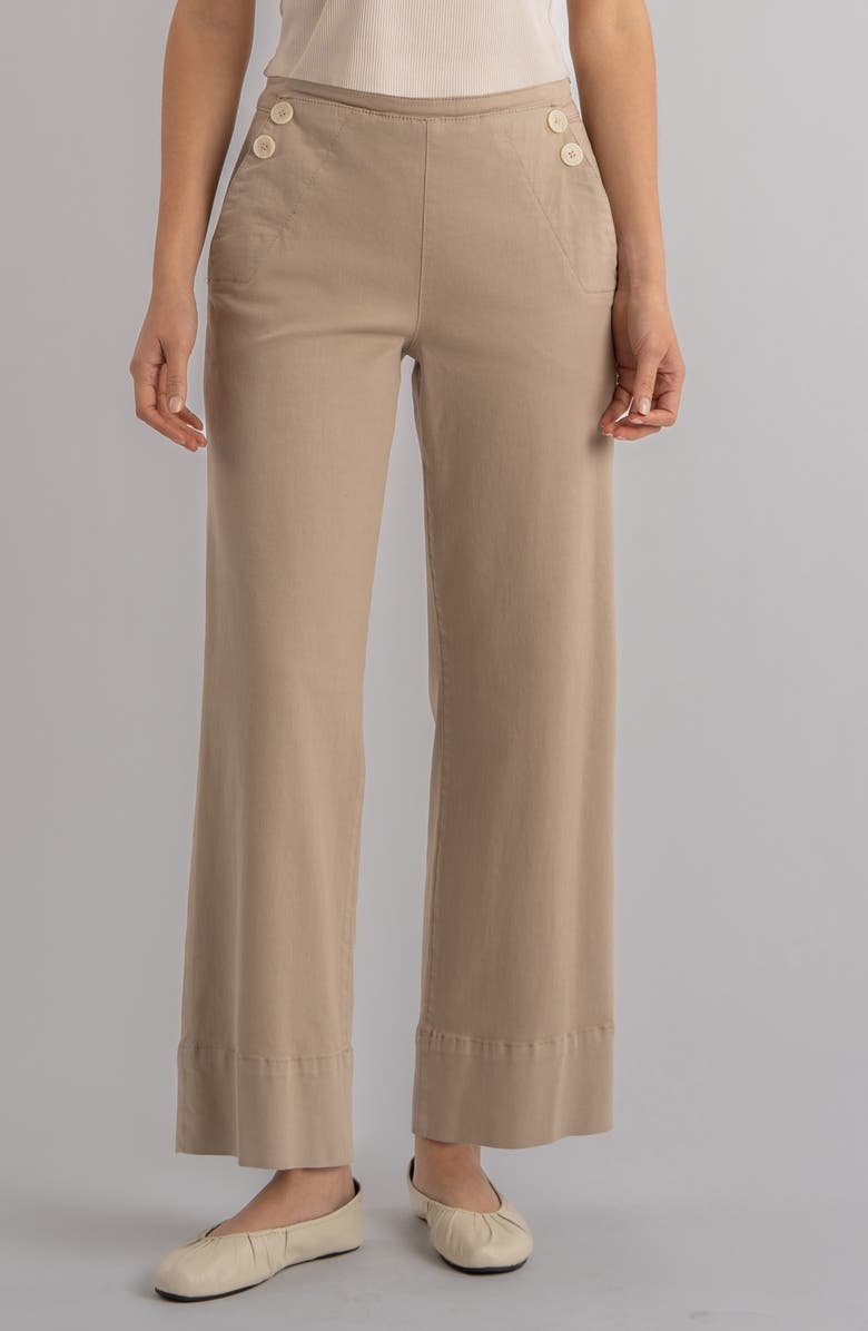 KUT from the Kloth High Waist Wide Leg Jeans, Main, color, Sand