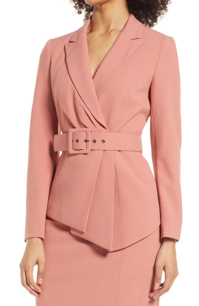 Tahari ASL Nested Belted Jacket & Skirt, Alternate, color, 