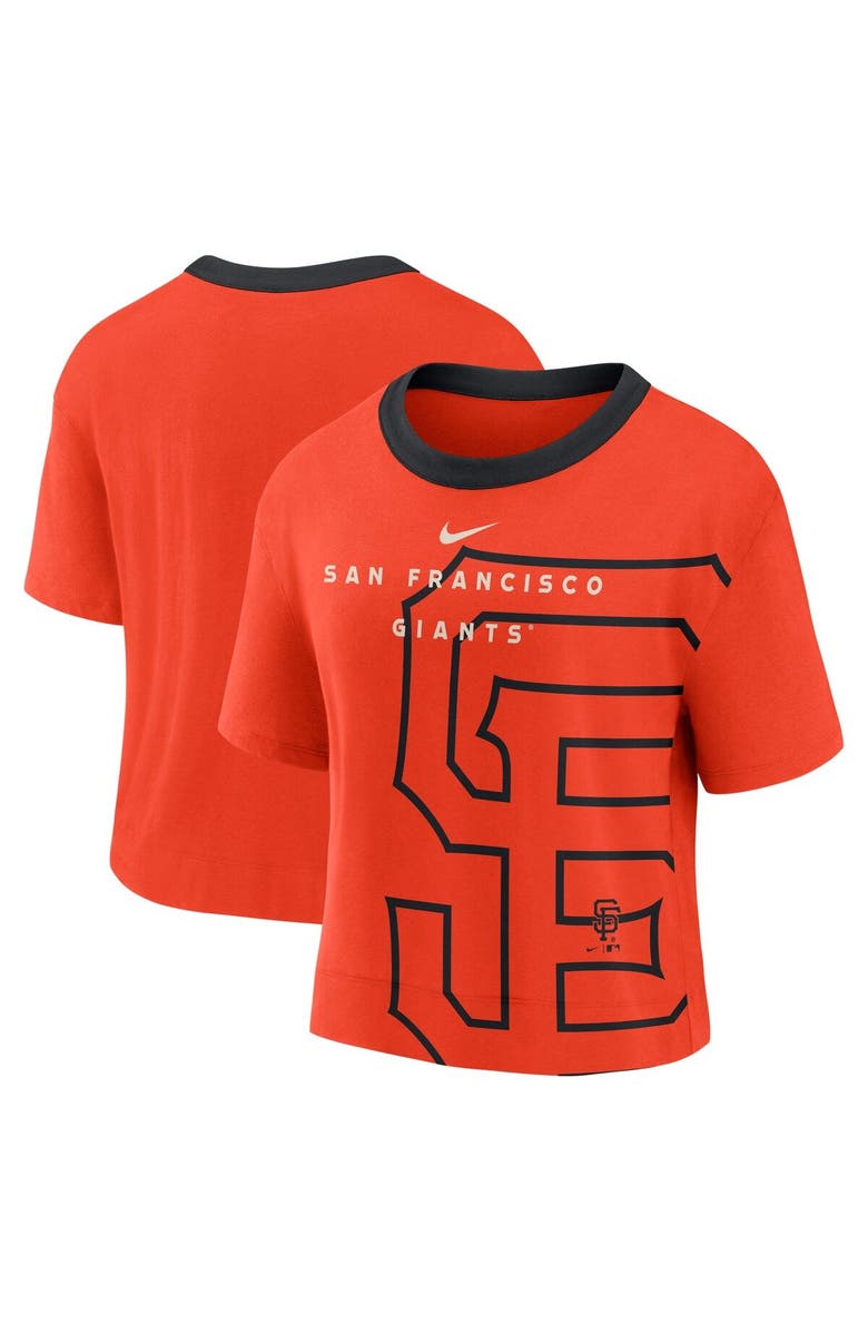 Nike Women's Nike Orange/Black San Francisco Giants Team First High Hip Boxy T-Shirt, Main, color, Orange