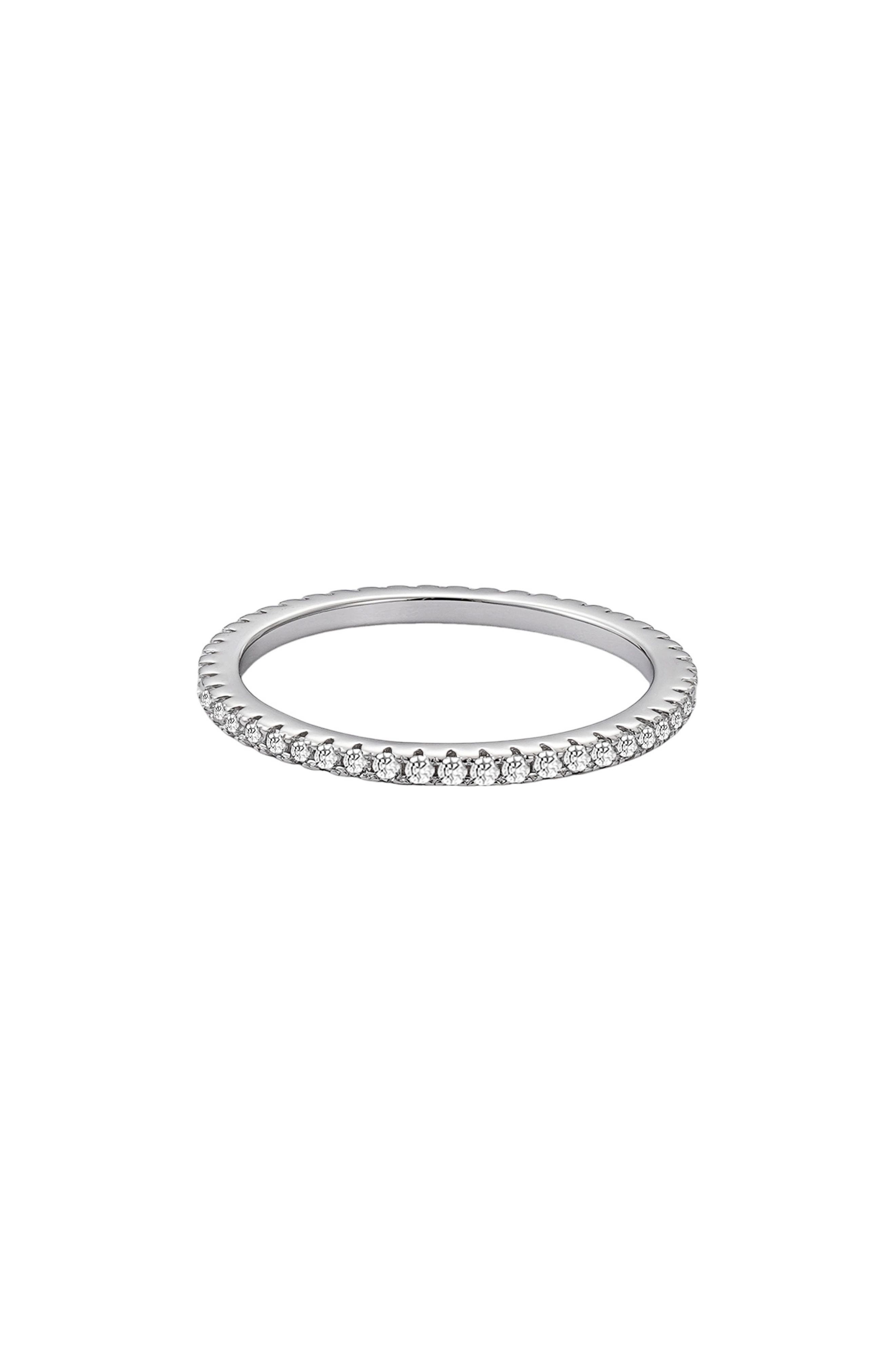 ADORNIA FINE Pavé 925 Sterling Silver CZ Eternity Band Ring