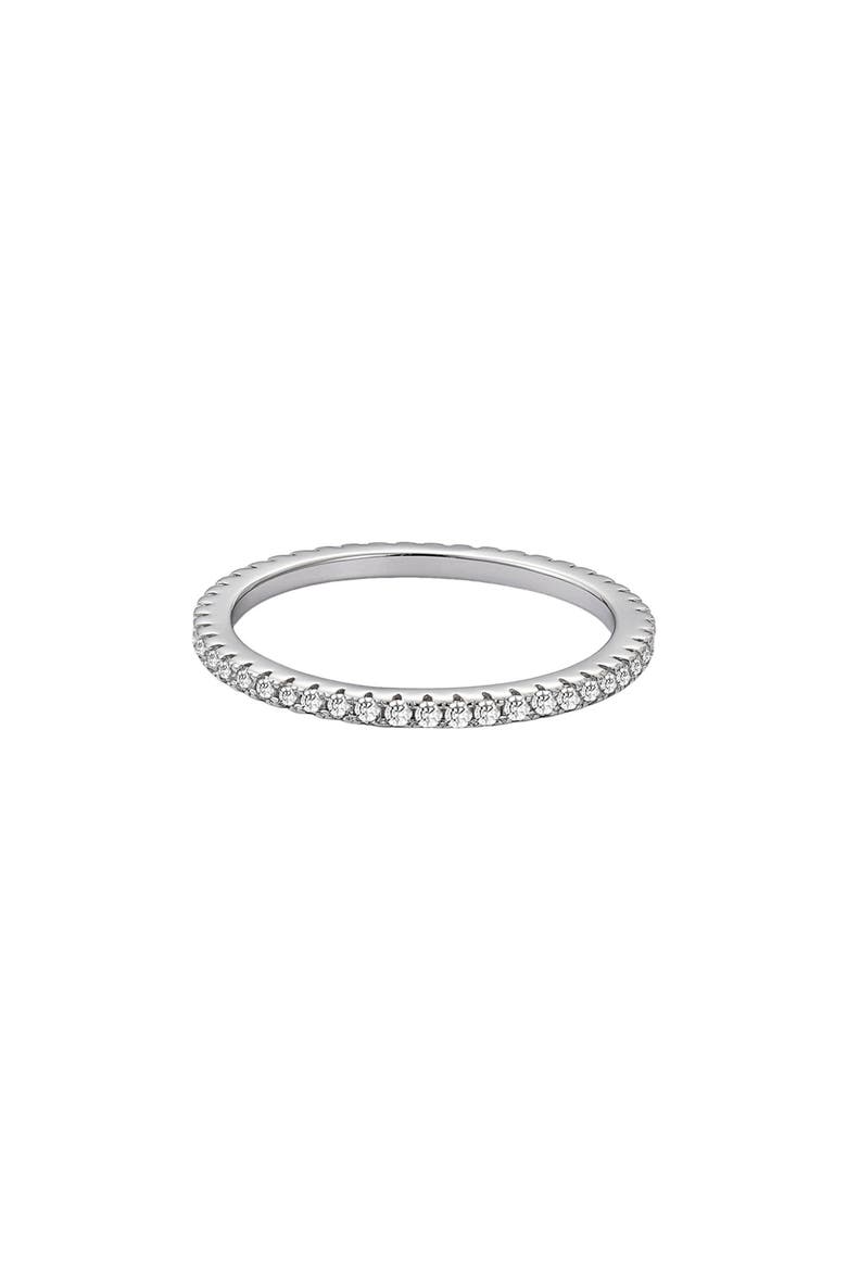 Pavé 925 Sterling Silver CZ Eternity Band Ring, Main, color, SILVER