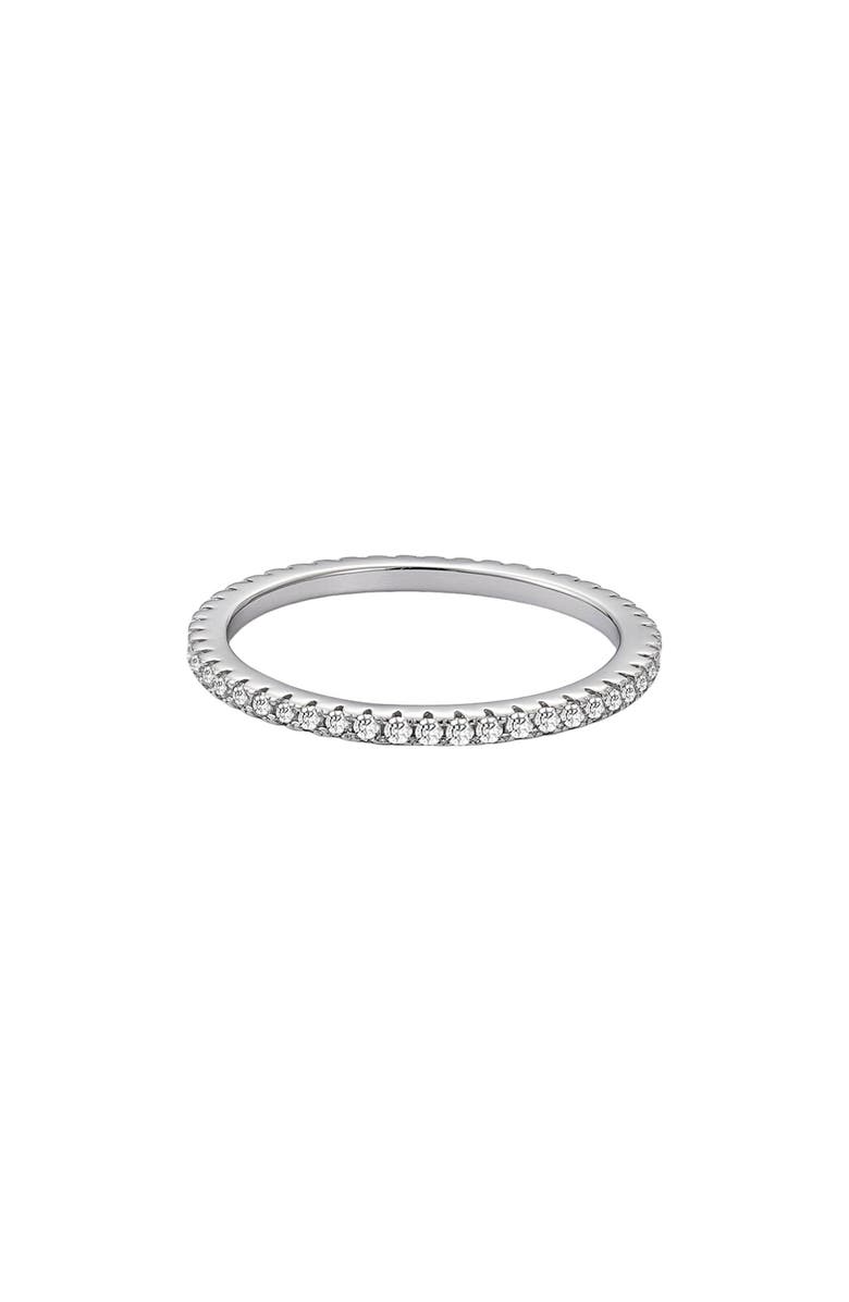 ADORNIA FINE Pavé 925 Sterling Silver CZ Eternity Band Ring, Main, color, Silver