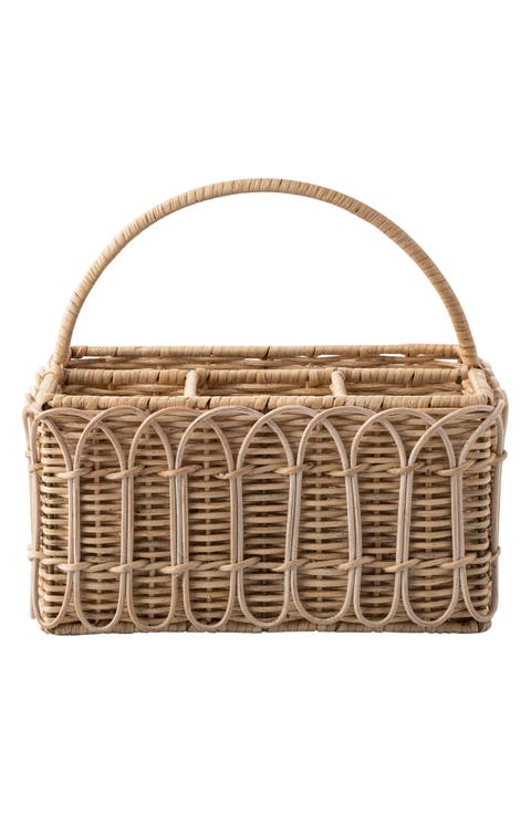 Provence Rattan Flatware Basket