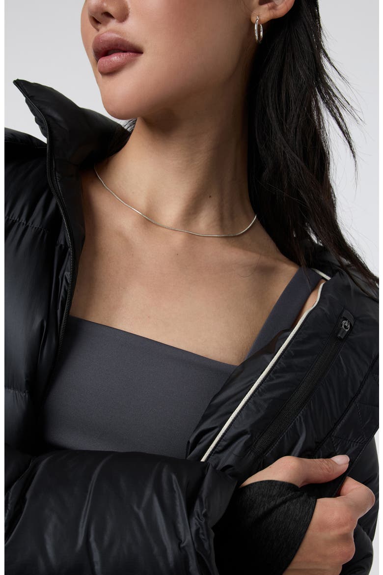 Water Resitant Long Down Jacket, Alternate, color, BLACK