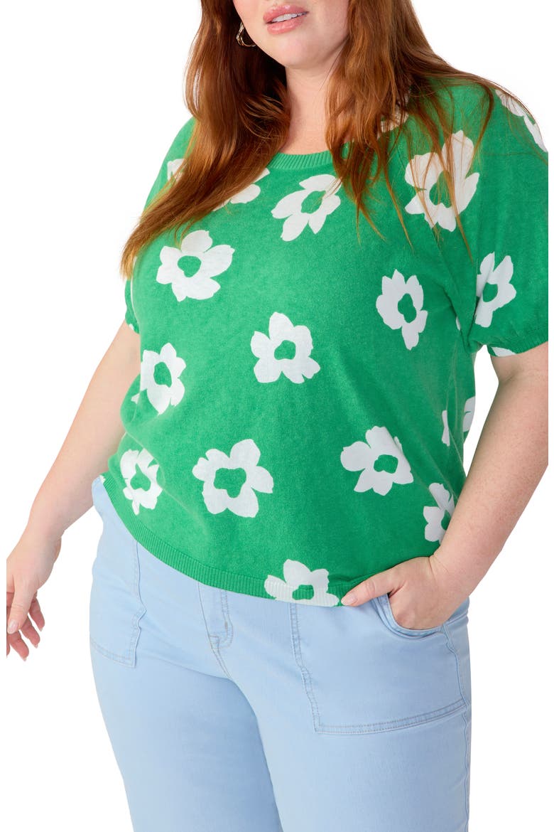 Sunny Days Print Sweater, Alternate, color, FLOWER POP