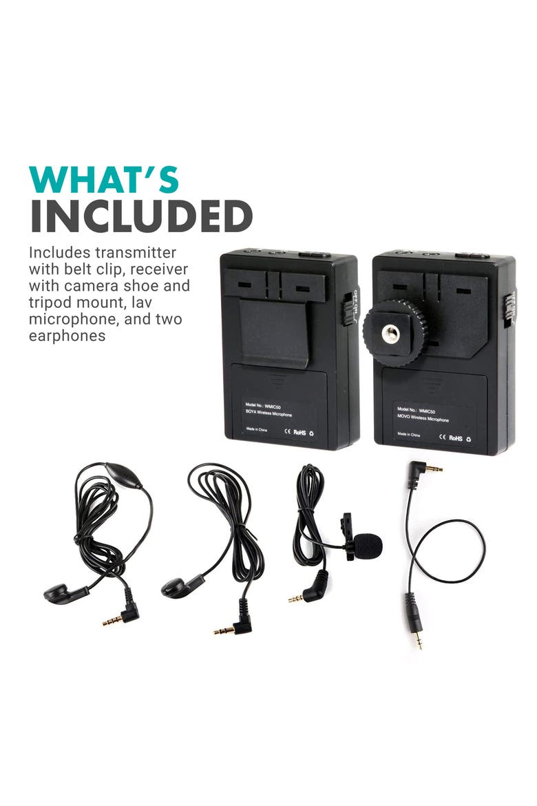 WMIC50 2.4GHz Wireless Lavalier Microphone System for Cameras, Alternate, color, Black