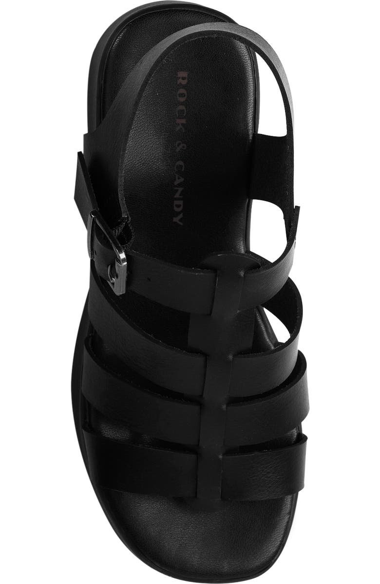 ROCK AND CANDY Caged Platform Sandal, Alternate, color, Black Faux