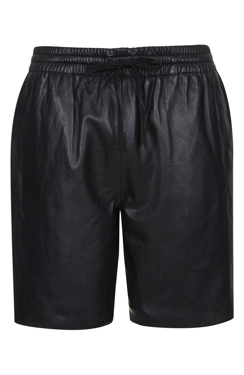 Topshop Boutique Topshop Lambskin Leather Shorts, Alternate, color, 