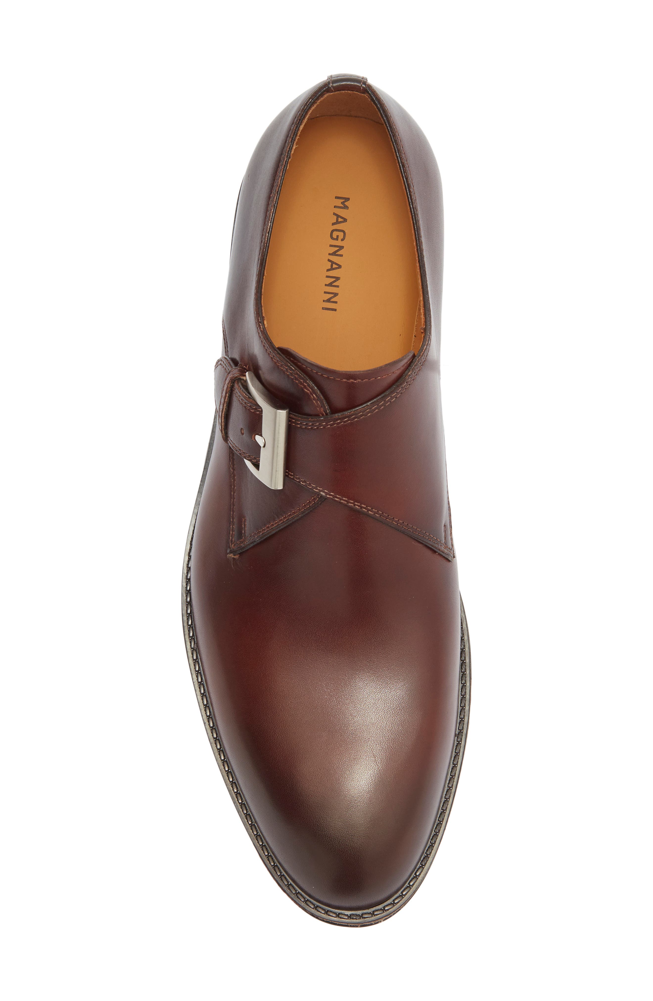 Magnanni Franklyn Monk Strap Shoe, Alternate, color, Mid Brown