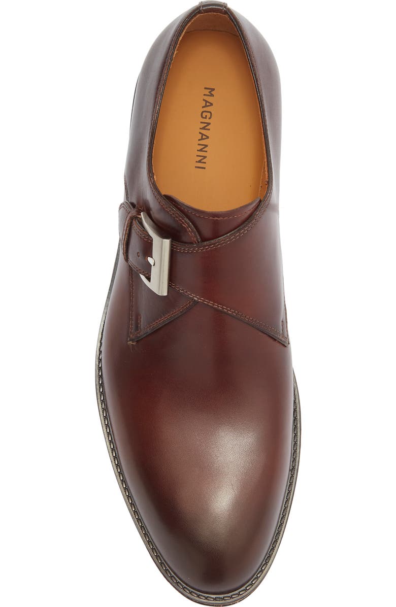 Magnanni Franklyn Monk Strap Shoe, Alternate, color, Mid Brown