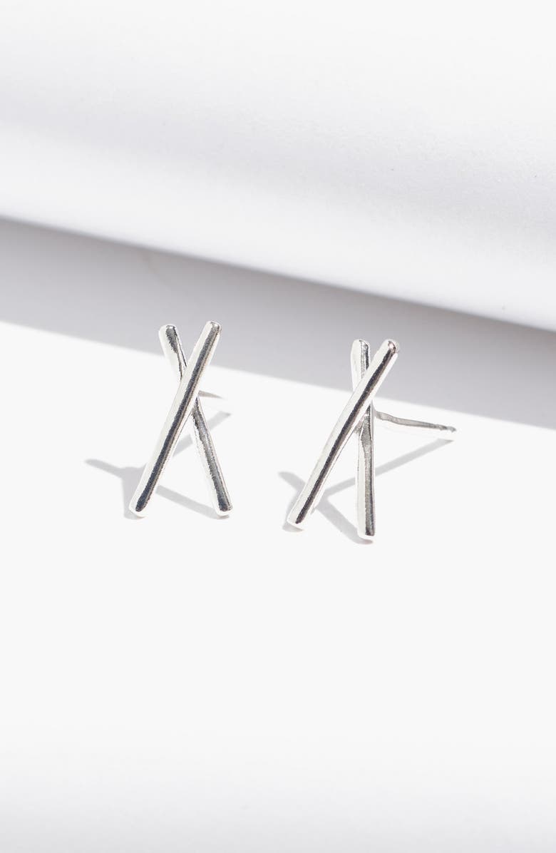 Madewell Delicate Collection Demi-Fine X-Stud Earrings, Alternate, color, 