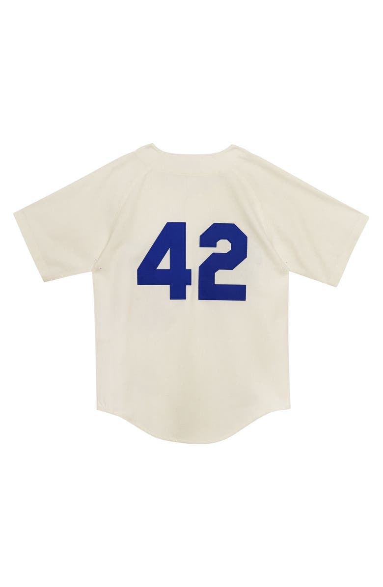 Mitchell & Ness Toddler Mitchell & Ness Jackie Robinson Cream Brooklyn Dodgers 1955 Authentic Jersey, Alternate, color, Cream
