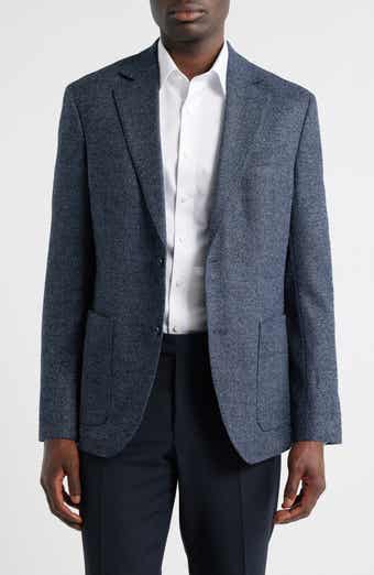 Black & Blue Slub Wool Blend Sport Coat