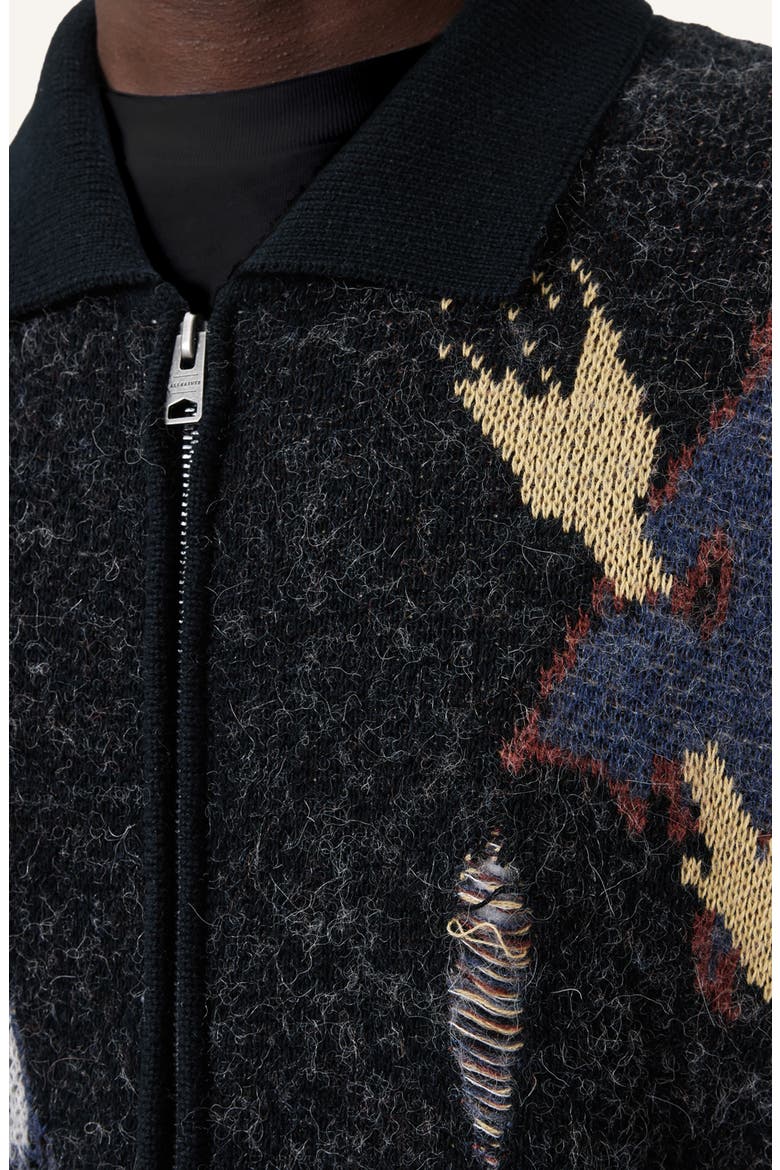 Meller Zip-Up Cardigan, Alternate, color, BLACK