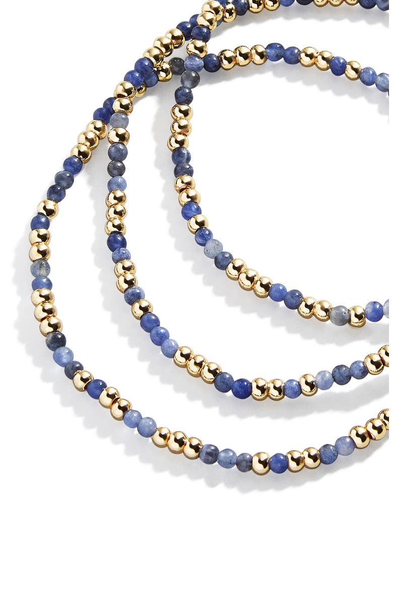 Sadie Set of 3 Semiprecious Bead Stretch Bracelets, Alternate, color, NAVY