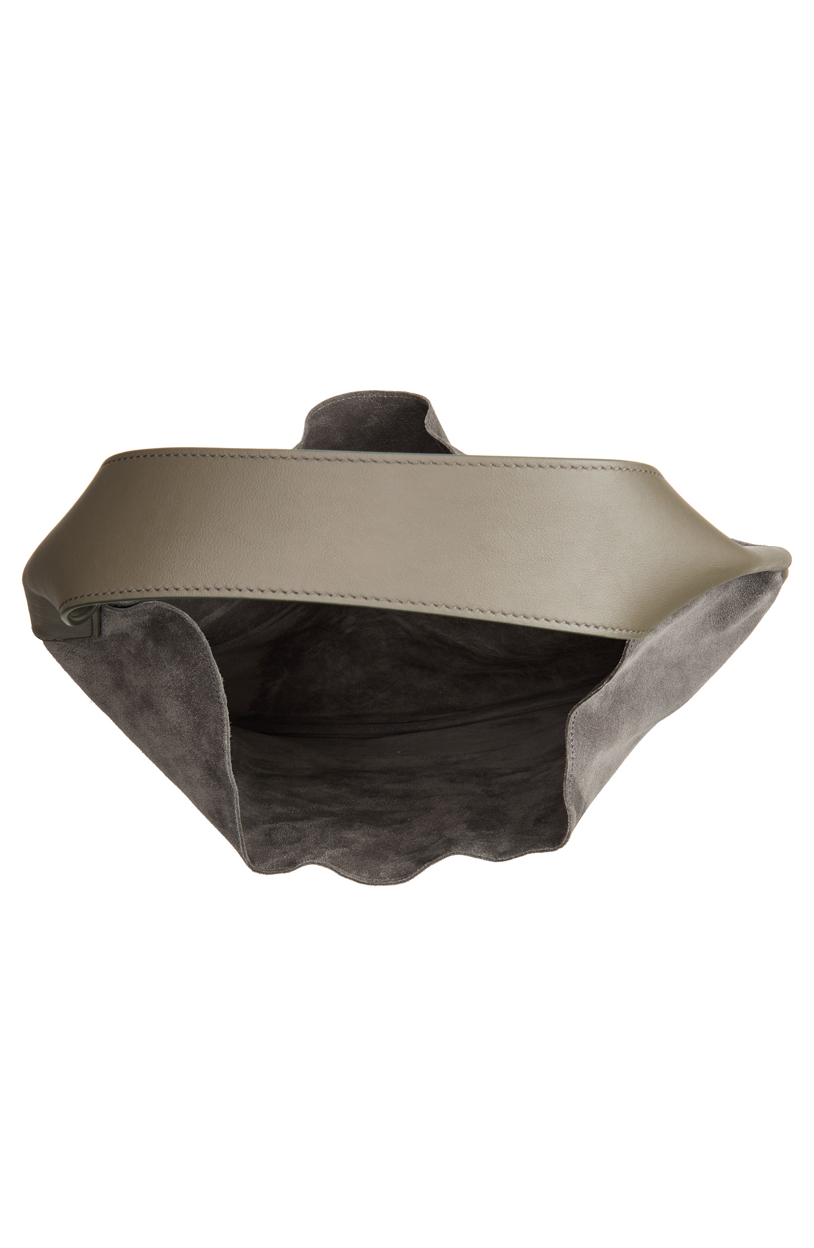 Victoria Beckham The Dia Soft Suede Hobo Bag, Alternate, color, Pebble Grey