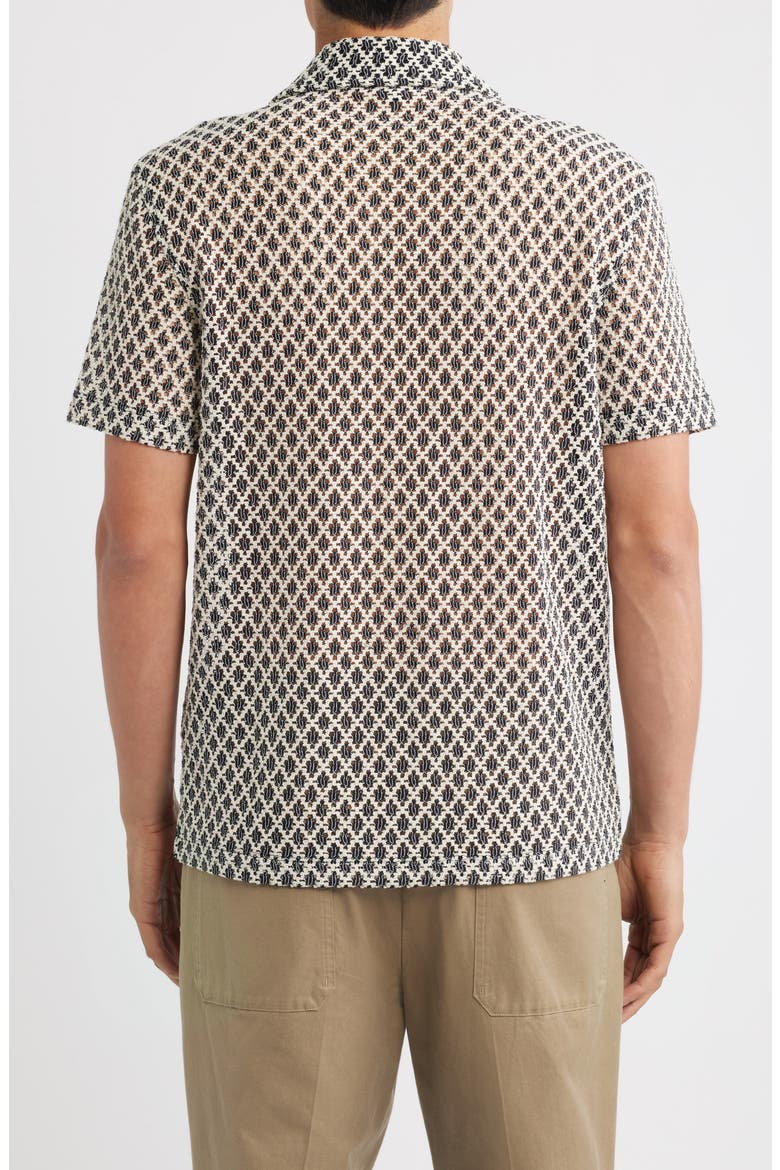 Sterling Crochet Camp Shirt, Alternate, color, NAVY/ WHITE