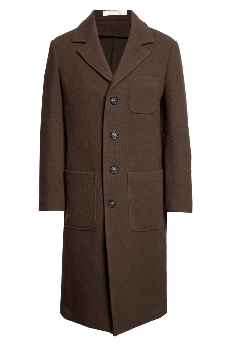 Florio Single Breasted Double Face Virgin Wool Coat, Main, color, CAROB