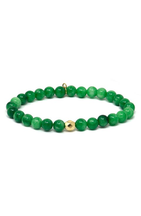 Bohème Smooth Green Jade Stretch Bracelet
