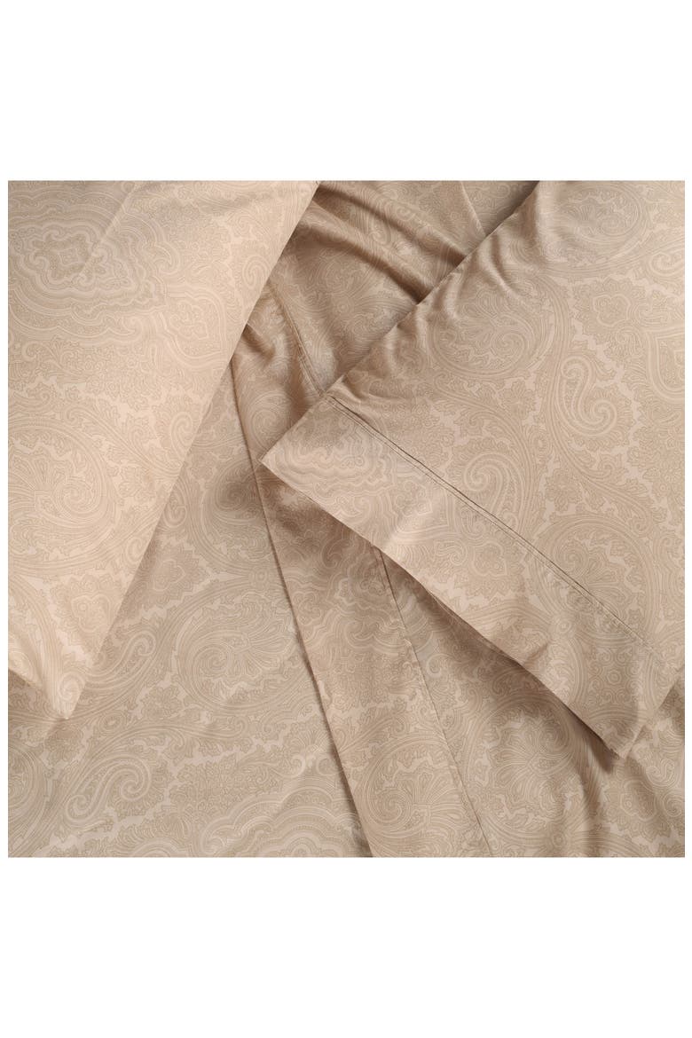 Paisley 600 Thread Count Sateen Sheet Set, Alternate, color, SAND