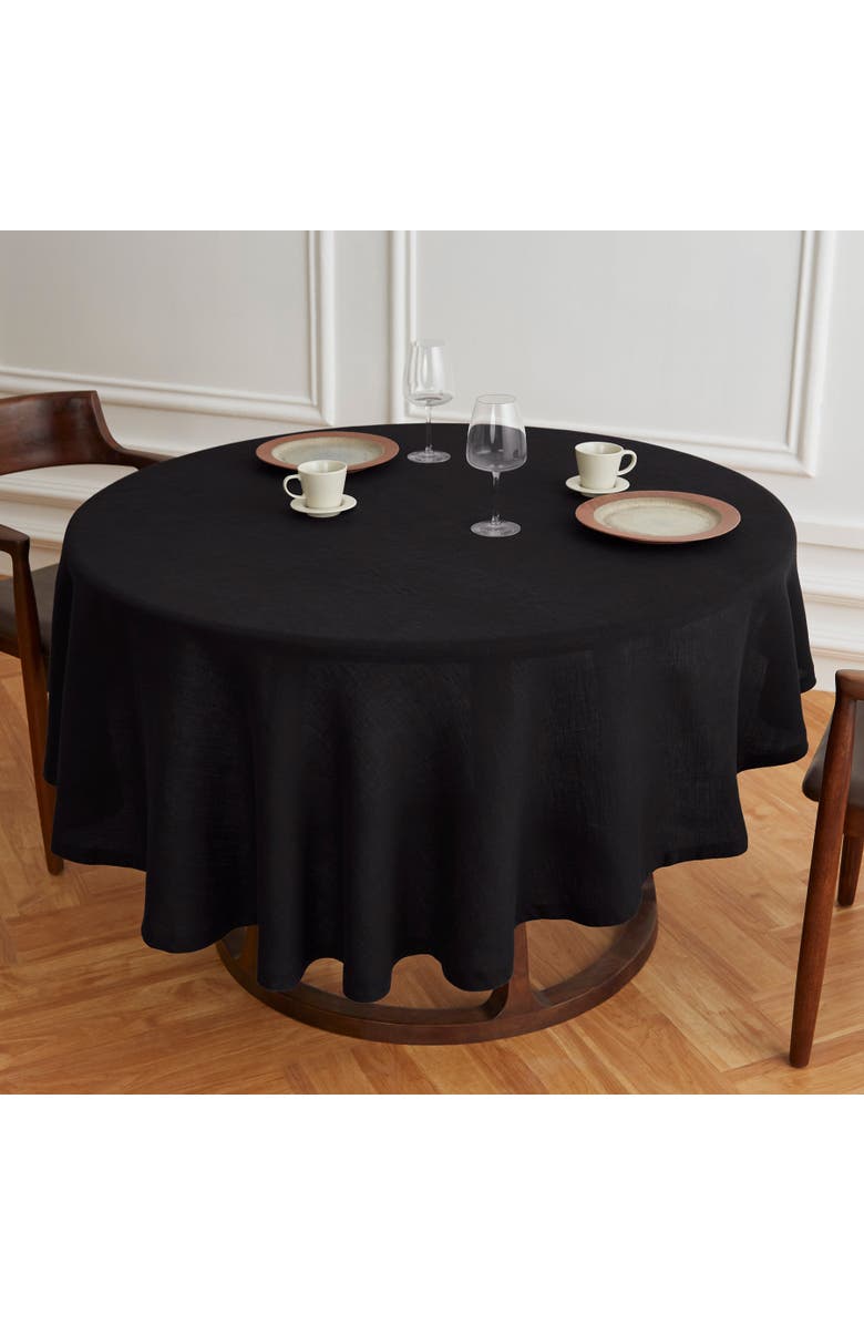 Solino Home Linen Round Tablecloth - Sonoma, Alternate, color, Black