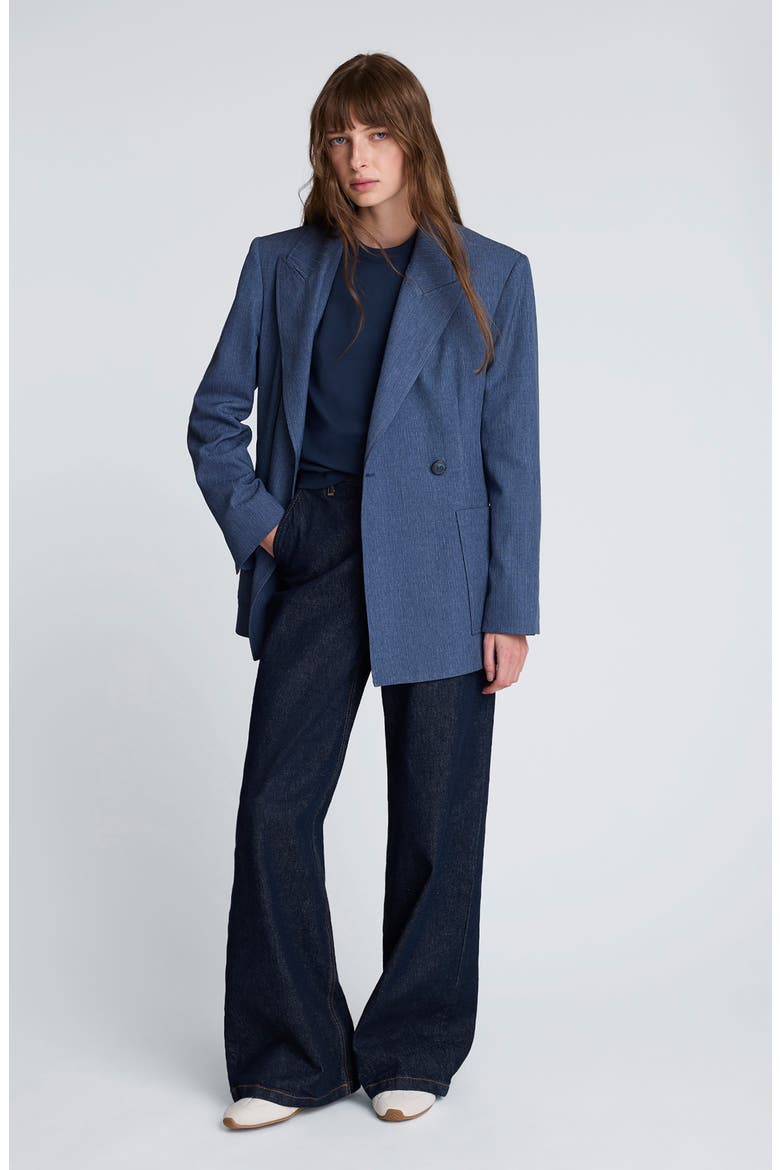 Contour Double Breasted Jacket, Alternate, color, CADET BLUE MULTI
