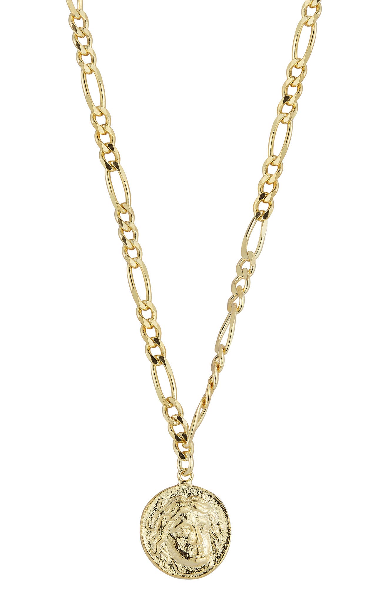 CHLOE AND MADISON 14K Gold Plated Sterling Silver Coin Pendant Necklace