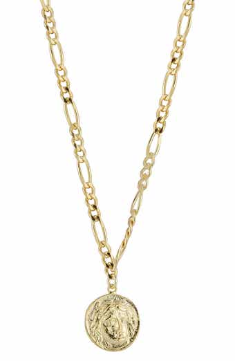 CHLOE AND MADISON 14K Gold Plated Sterling Silver Coin Pendant Necklace