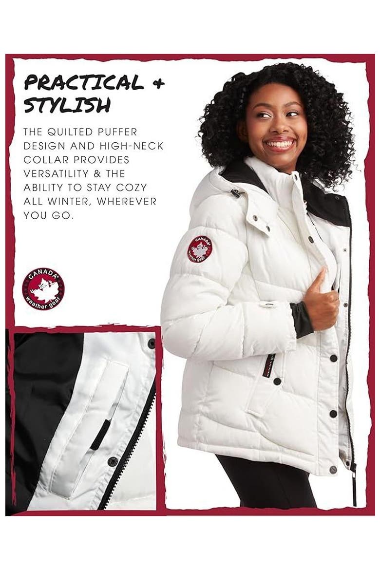 Women's Quilted Winter Jacket, Alternate, color, White