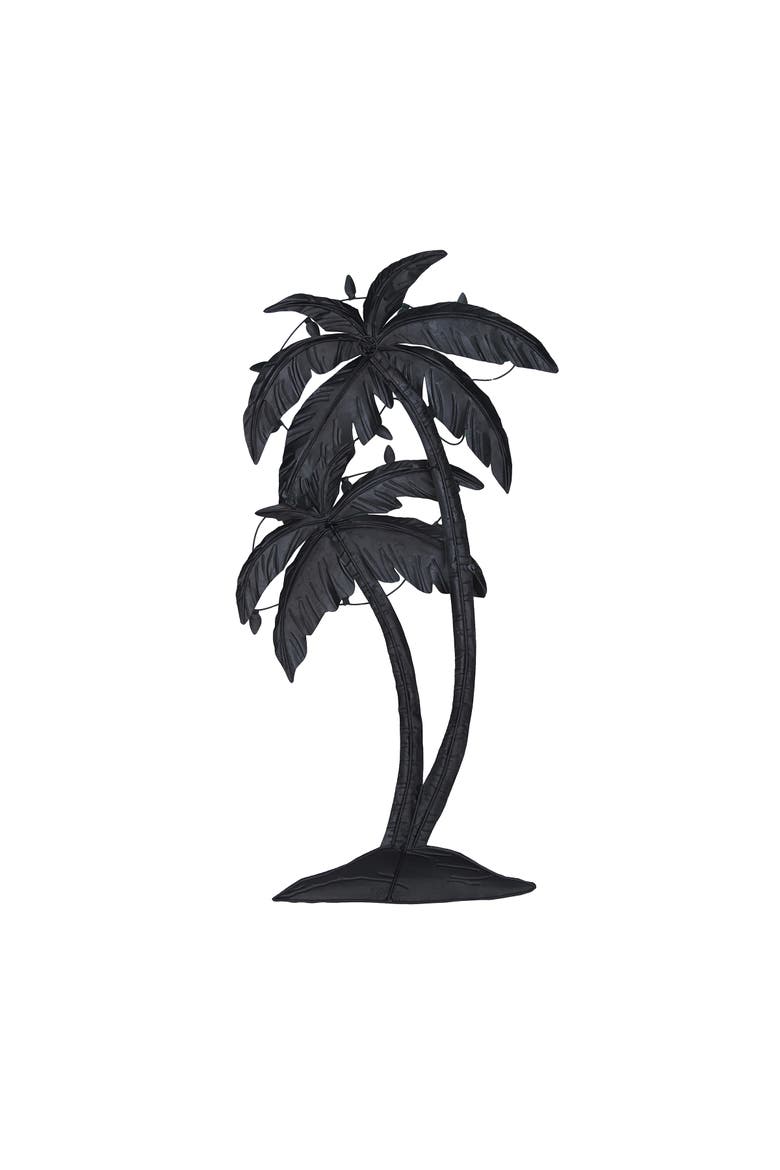 Palm Tree Capiz Wall Art 9.75 x 1.5 x 19.25 Inches., Alternate, color, Gray