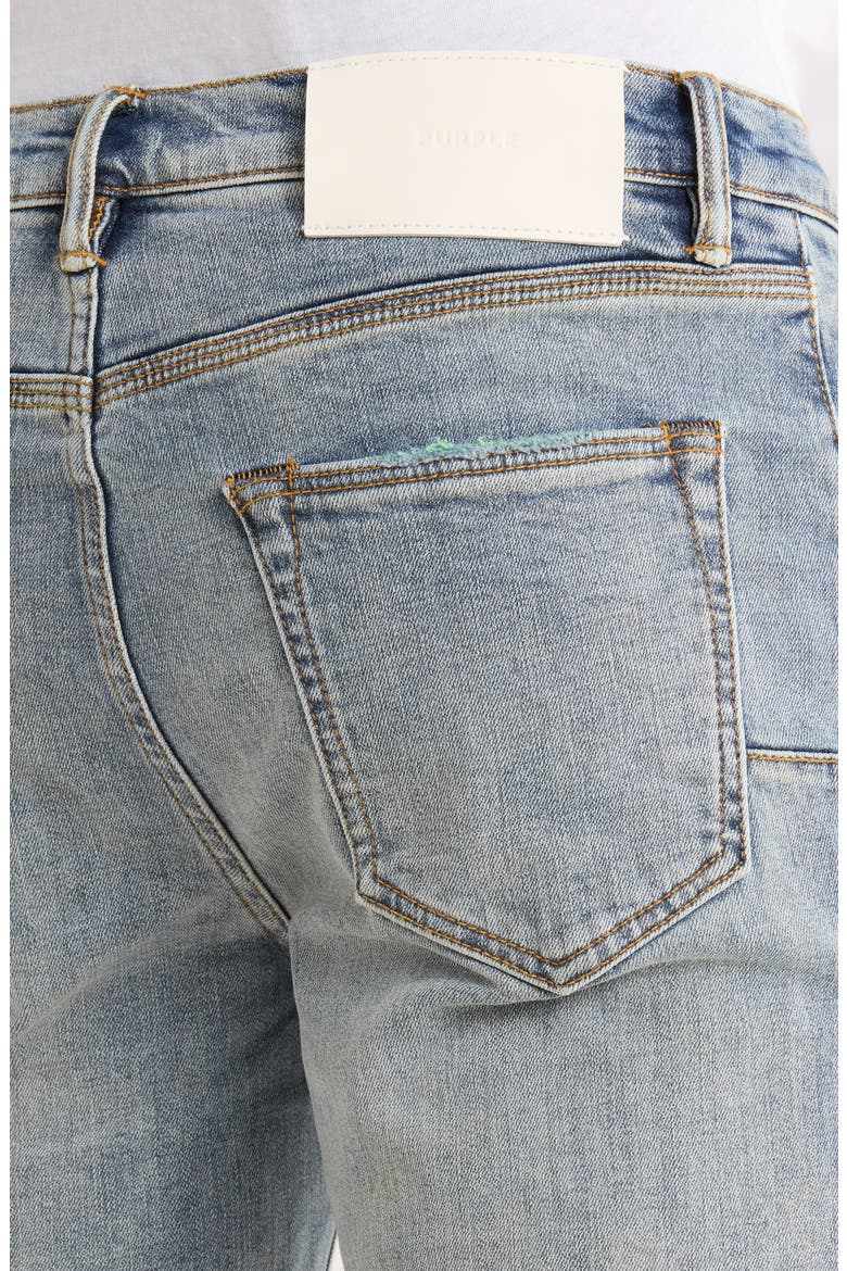 Buckshot Color Weft Stretch Jeans, Alternate, color, MID INDIGO