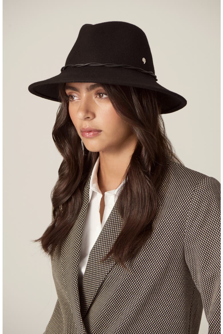 Eleonore Merino Wool Fedora, Main, color, BLACK