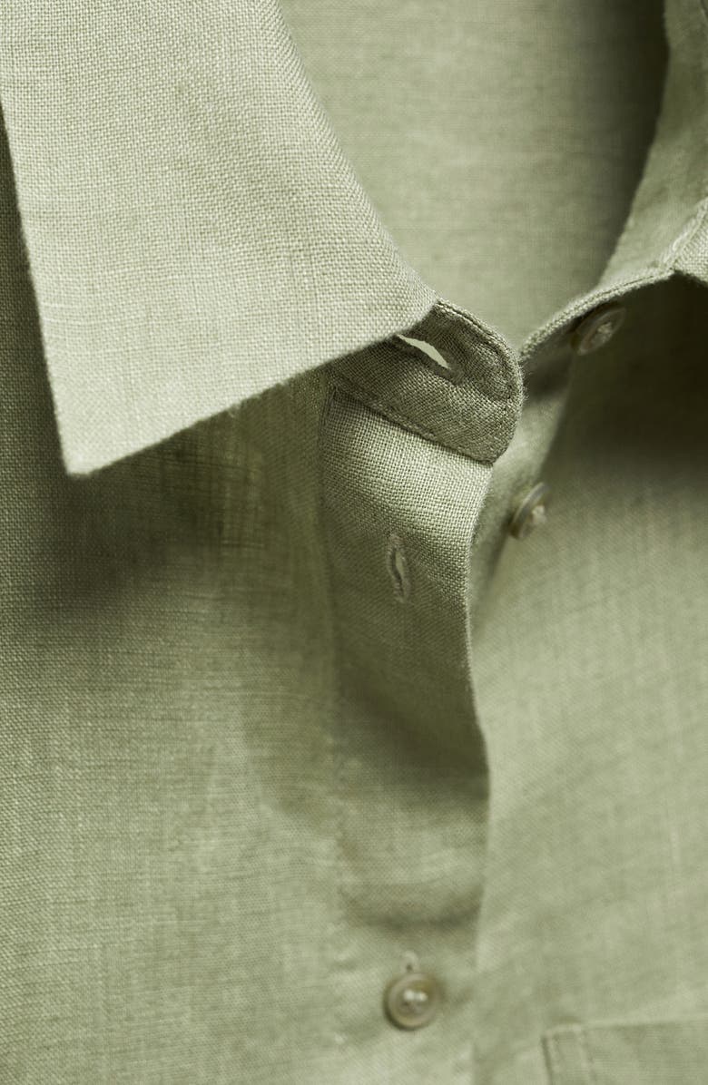 MANGO Lino Linen Shirt, Alternate, color, 