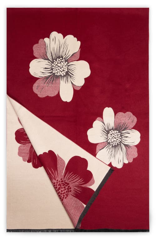 Saachi Floral Reversible Scarf In Red