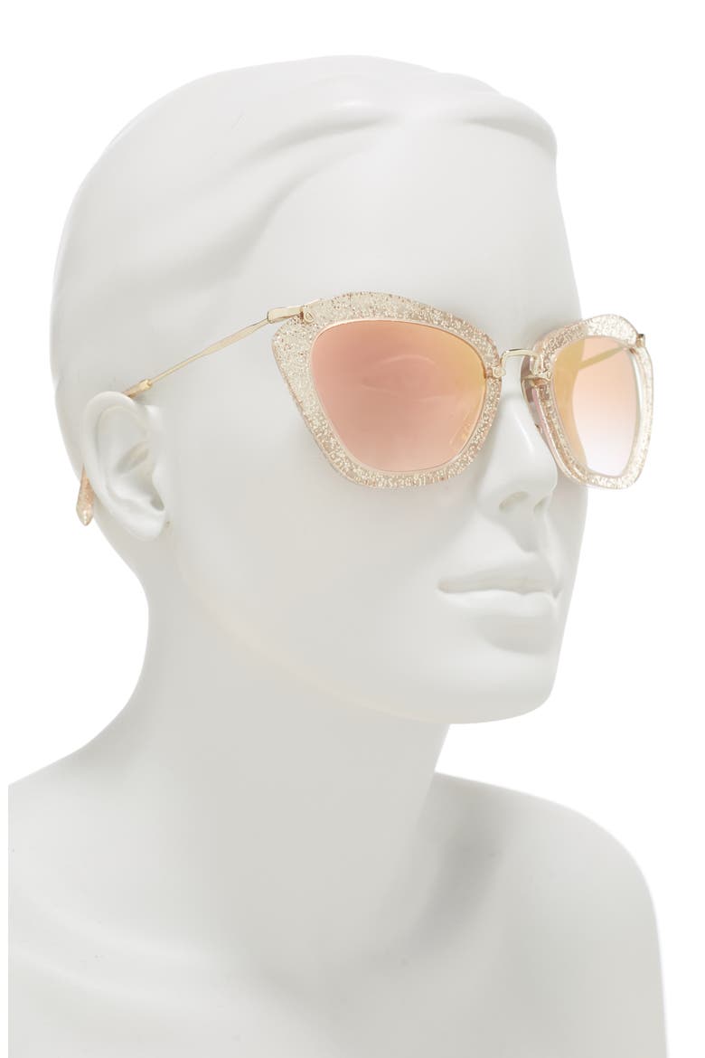 55mm Sunglasses, Alternate, color, GOLD GLIT