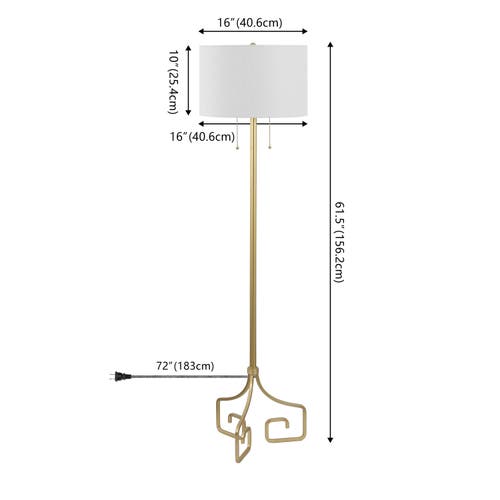 Jonathan Y Newman 61.5" Transitional Glam Metal Led Floor Lamp, Gold Painting In Gold Painting