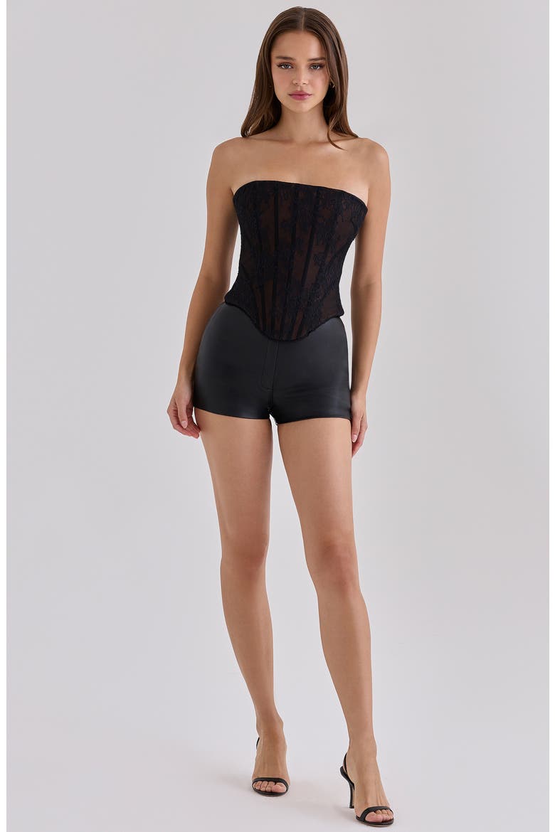 Mira Strapless Lace Top, Alternate, color, BLACK
