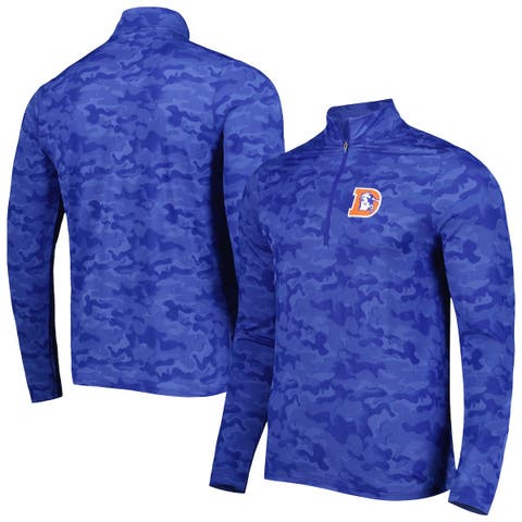 Men's Antigua Royal Denver Broncos Brigade Throwback Quarter-Zip Top