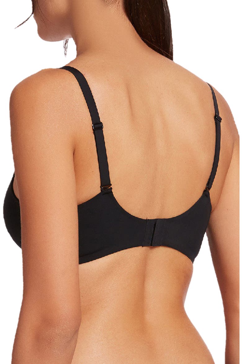 Pure 3W Underwire Push-Up Bra, Alternate, color, BLACK